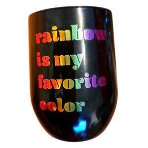 Tumbler, "Rainbow Is My Favorite Color," Black, Insulated, 12oz, NWT